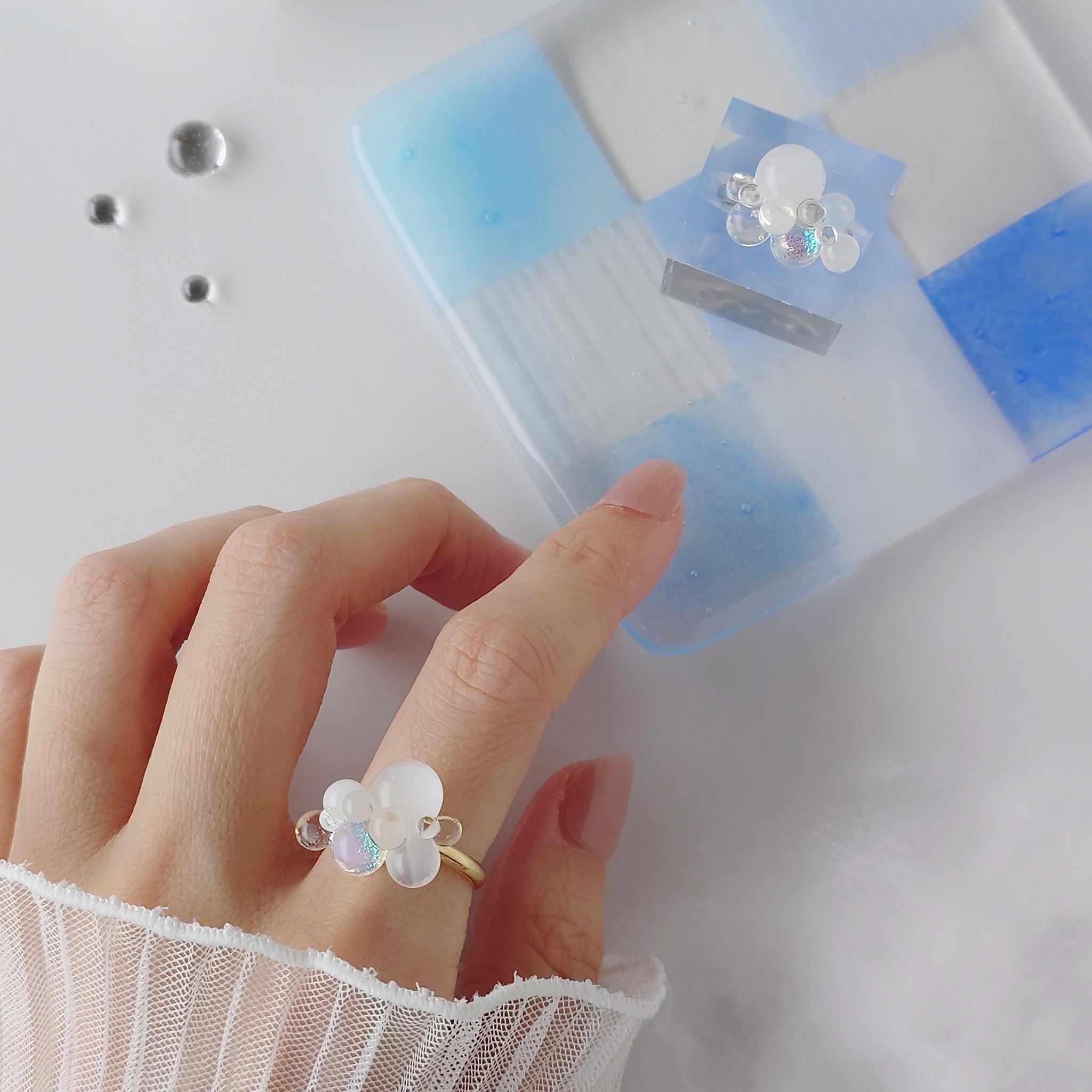 一期一会 ガラスのしずくリング kumo | 3枚目