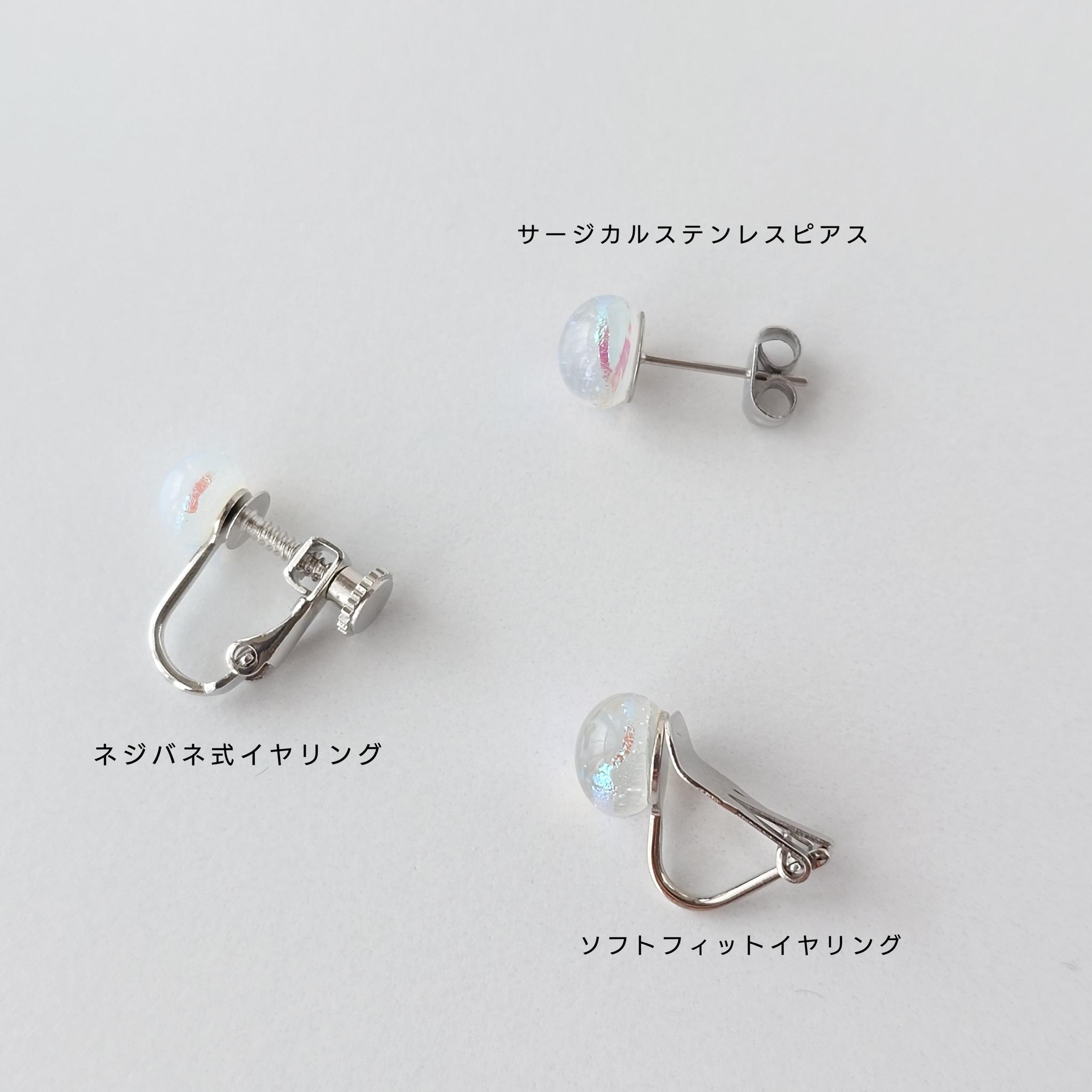 一期一会 ガラスのしずくイヤリング 桜色 | 4枚目