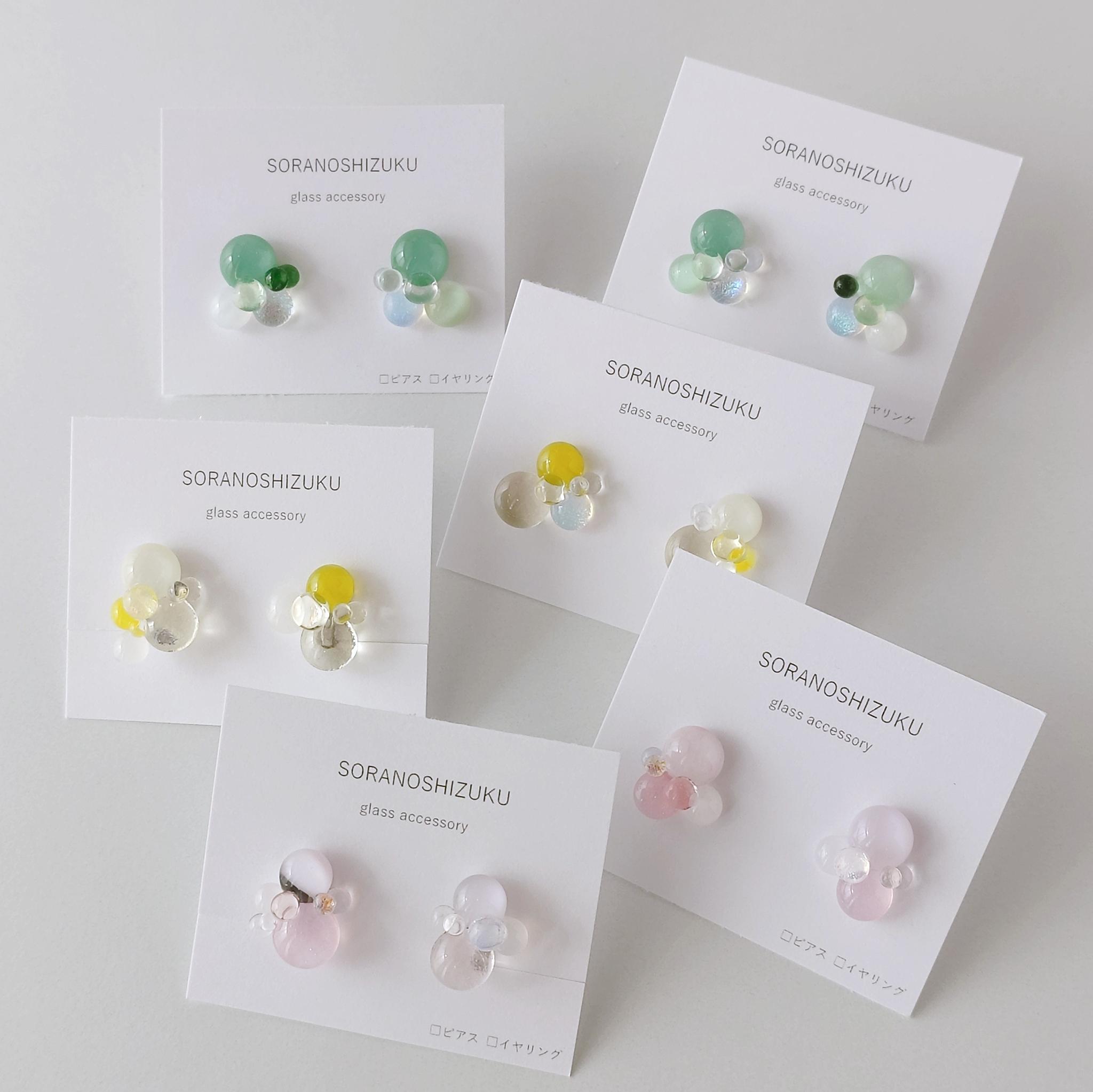 一期一会 ガラスのしずくピアス 桜色 | 6枚目