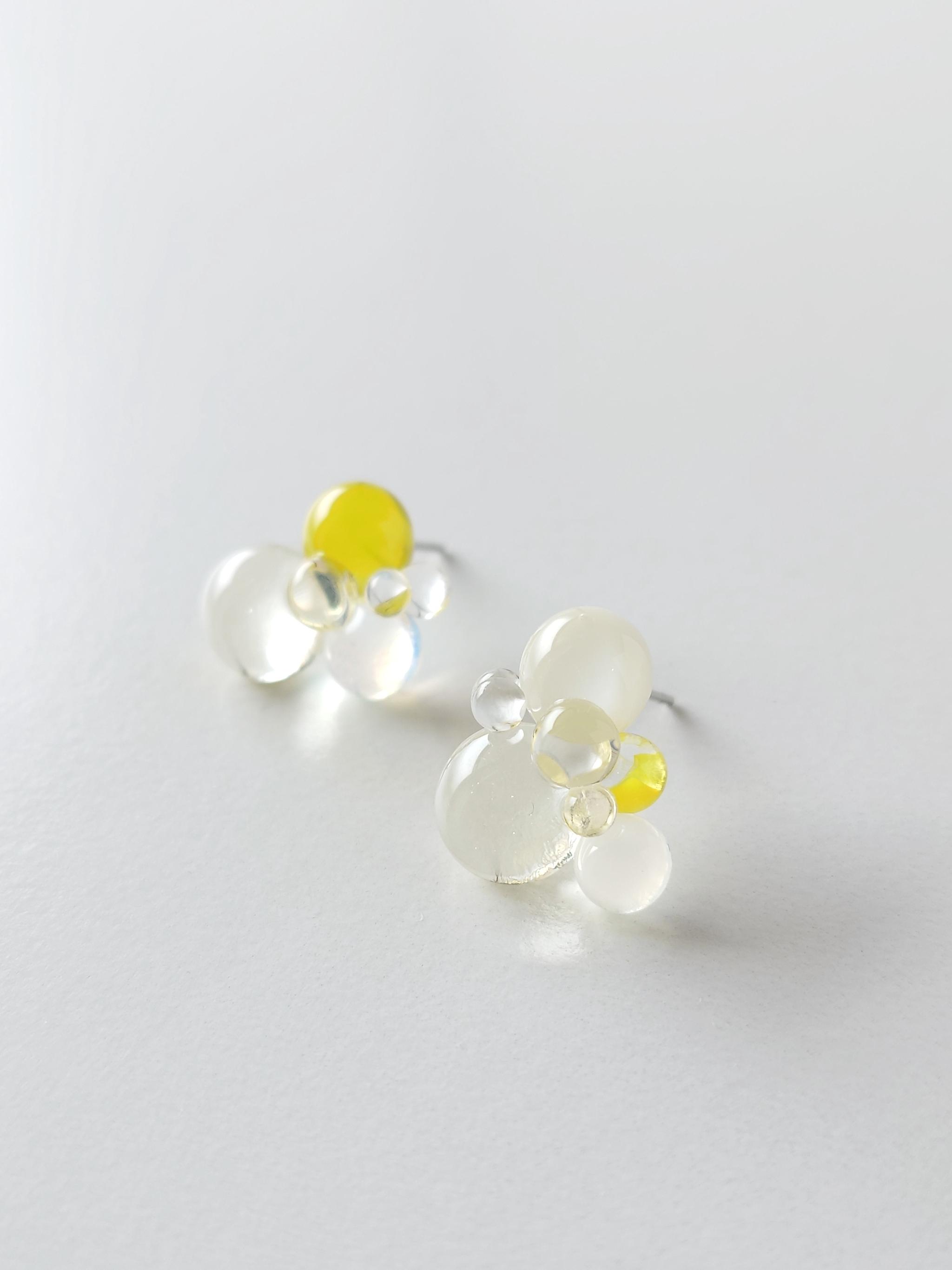 一期一会 ガラスのしずくピアス spring yellow | 4枚目