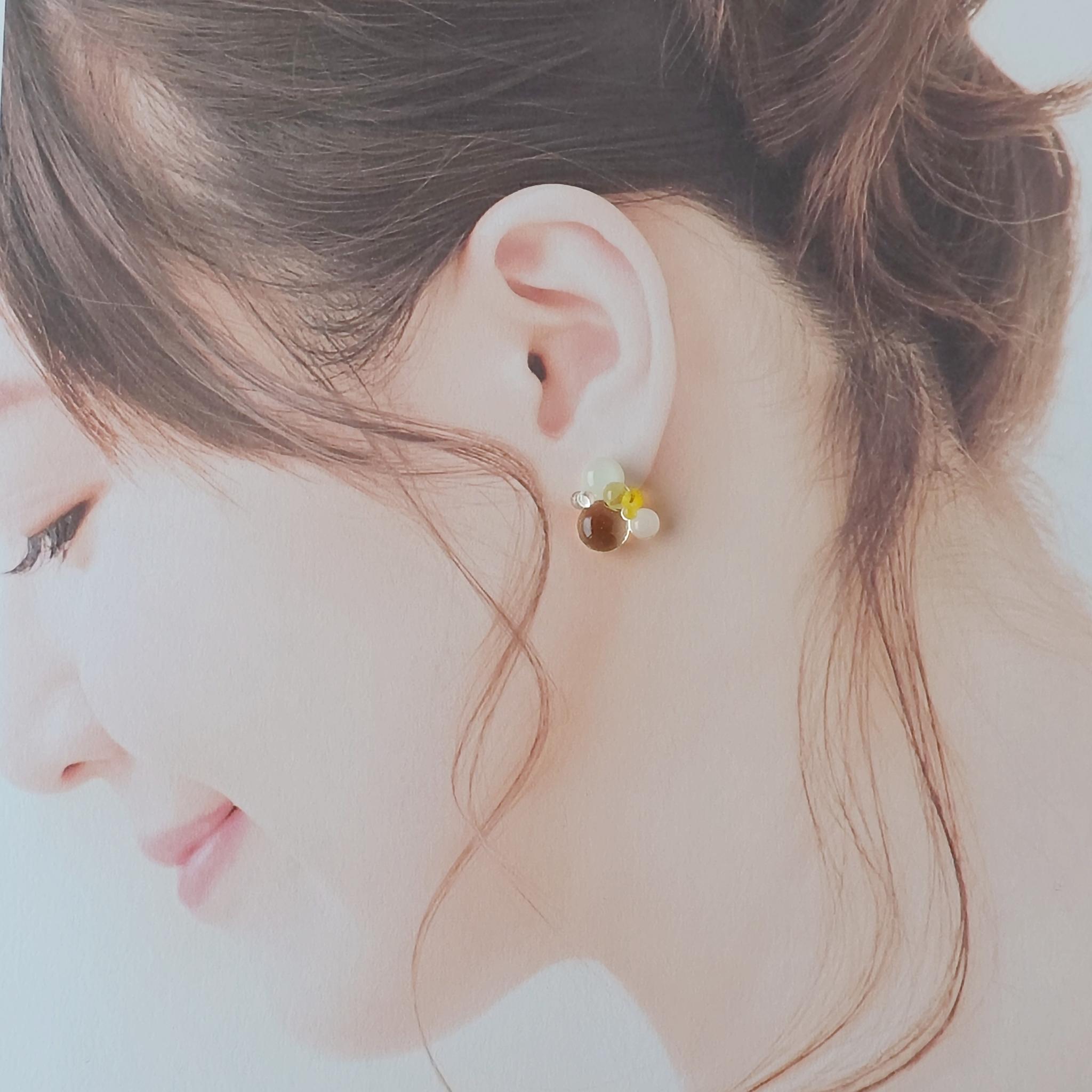 一期一会 ガラスのしずくピアス spring yellow | 6枚目