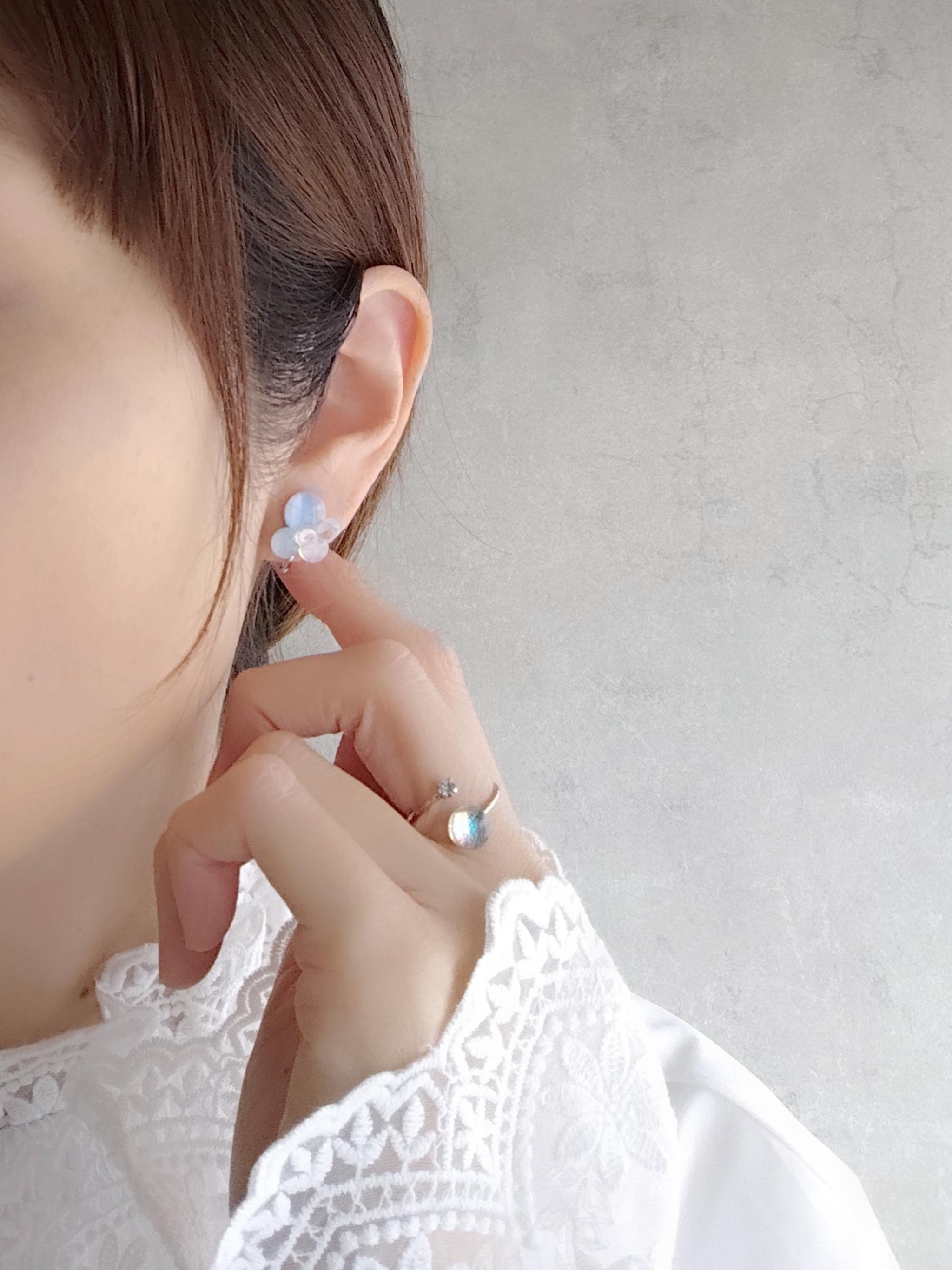 一期一会 ガラスのしずくピアス 空と光 | 8枚目