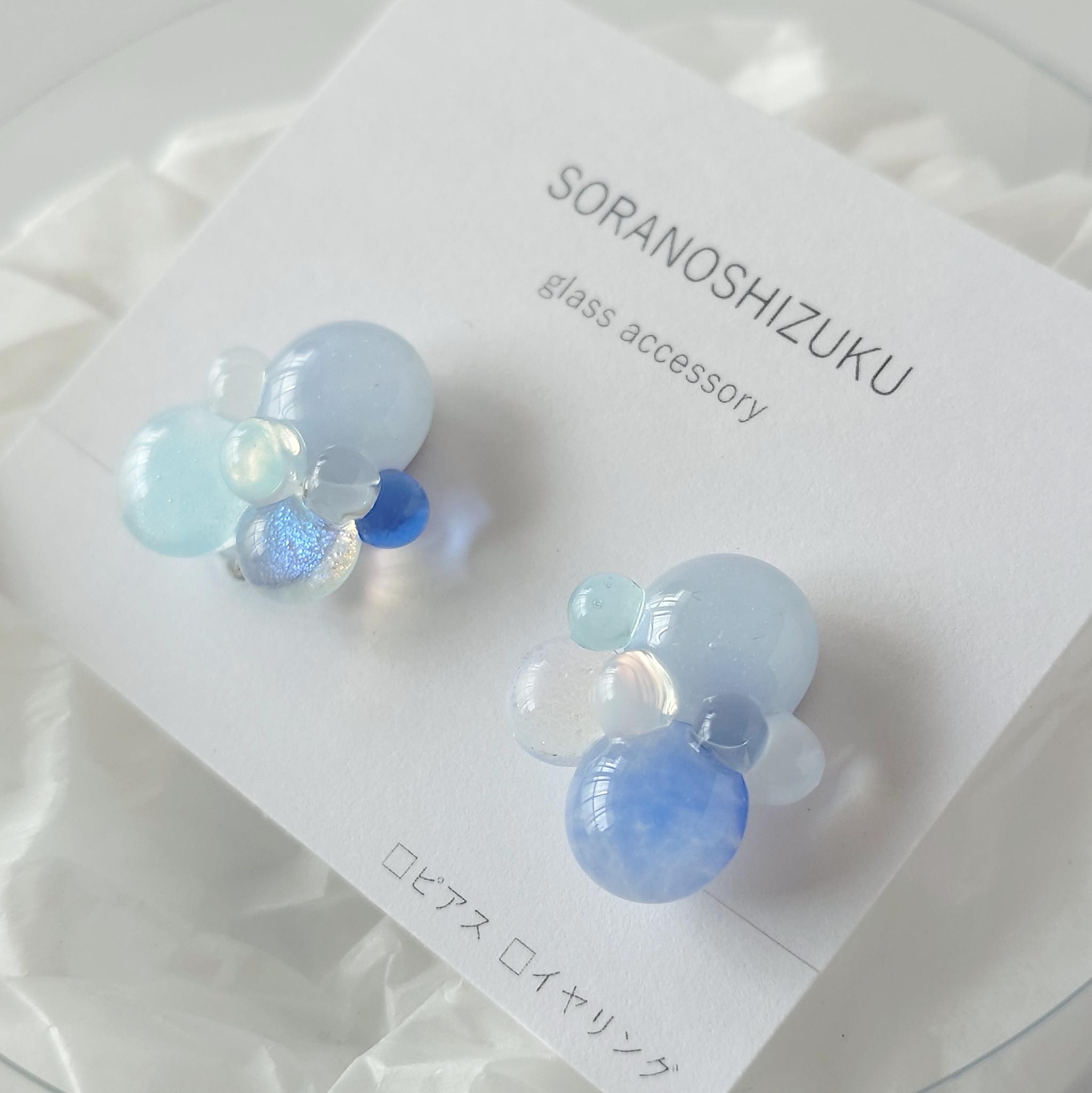 一期一会 ガラスのしずくイヤリング sorairo | 2枚目