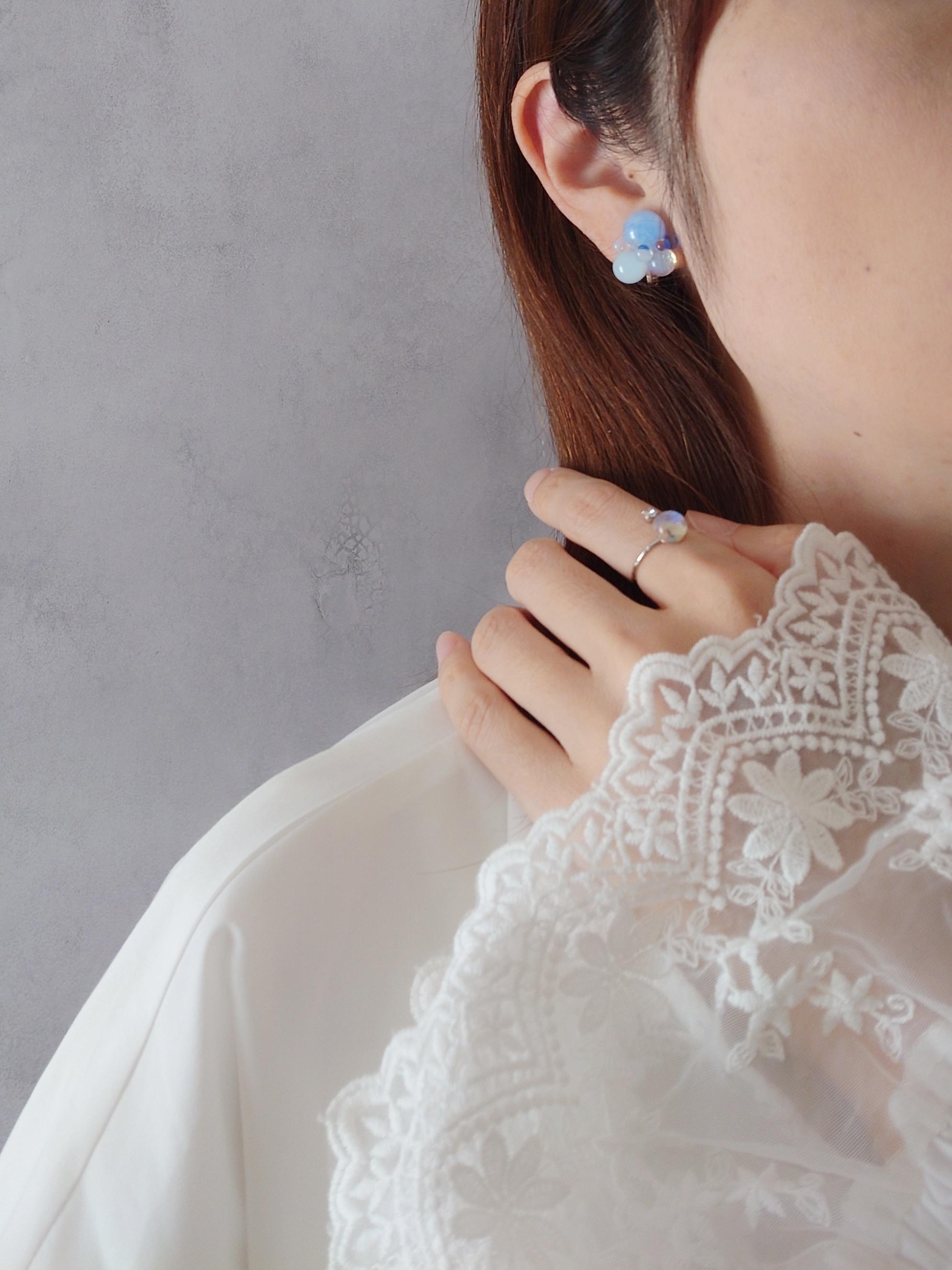 一期一会 ガラスのしずくイヤリング sorairo | 4枚目