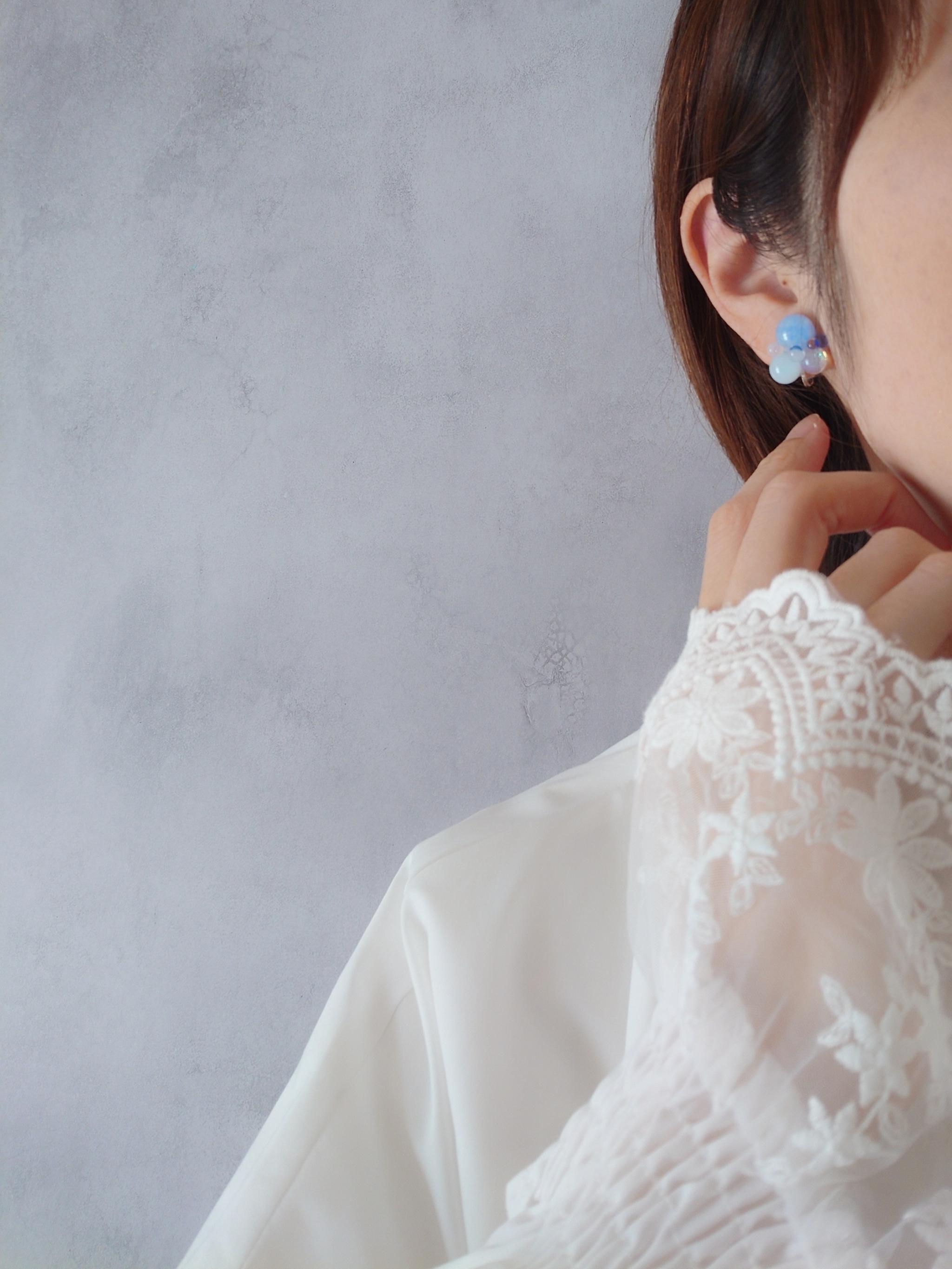 一期一会 ガラスのしずくイヤリング sorairo | 5枚目