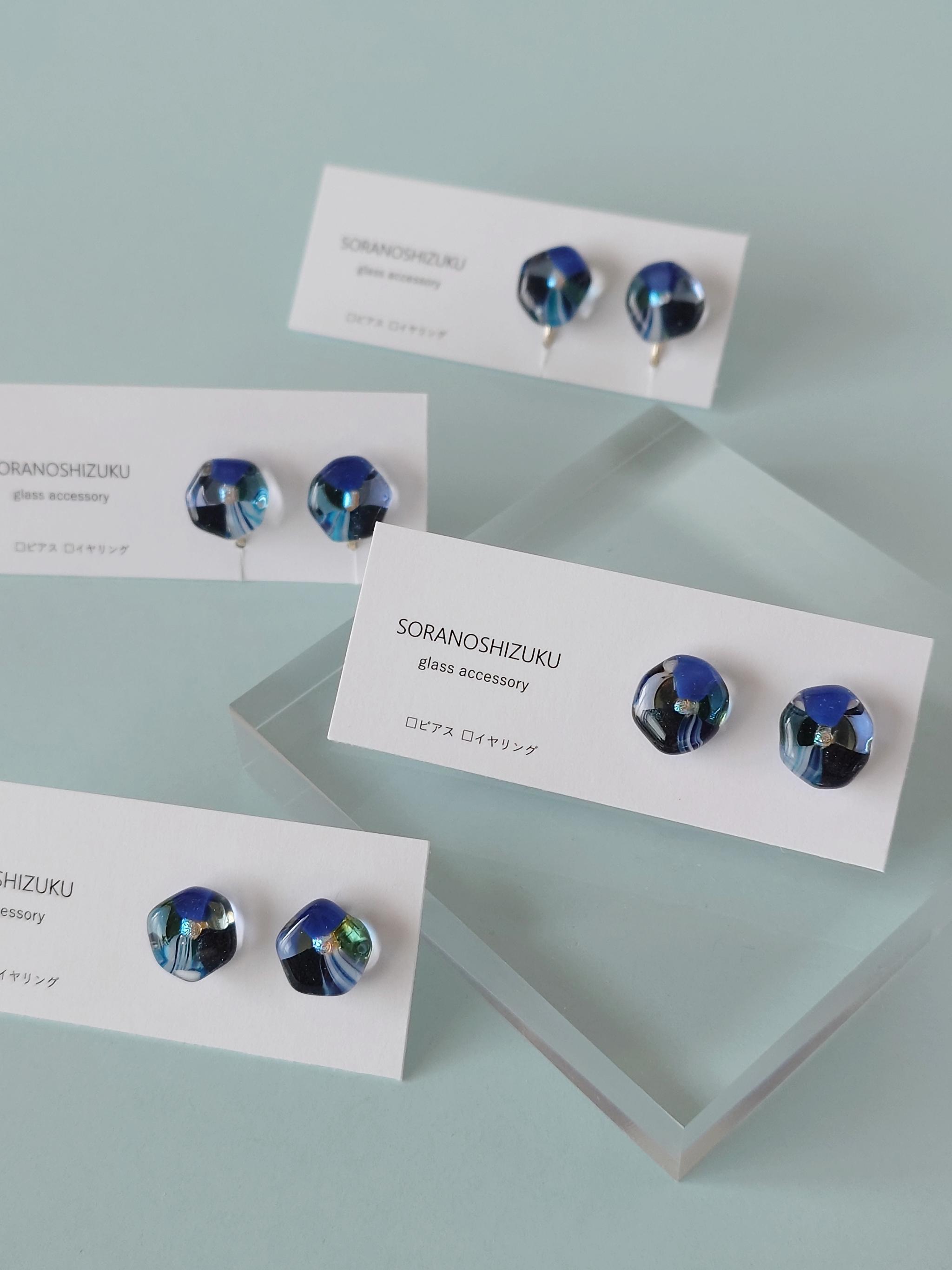 mosaic flower ガラスピアス/イヤリング 『夜花』 | 4枚目