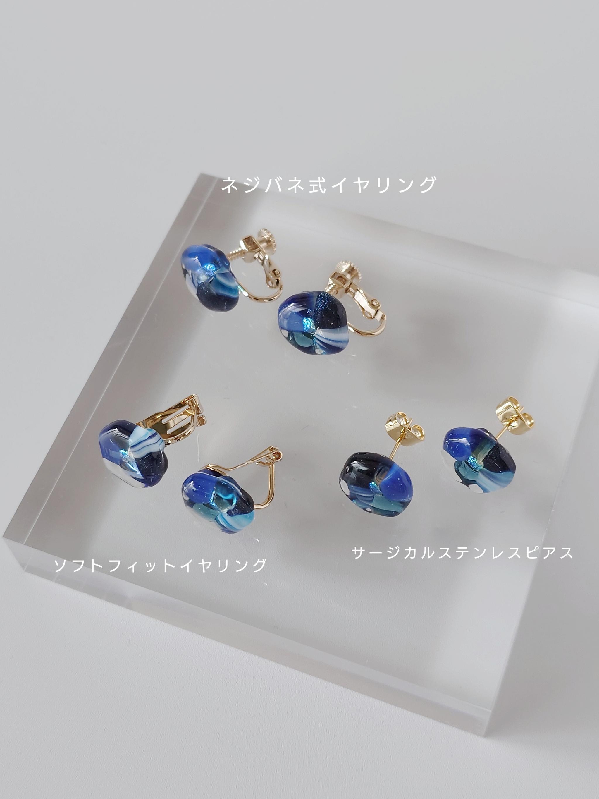 mosaic flower ガラスピアス/イヤリング 『夜花』 | 5枚目