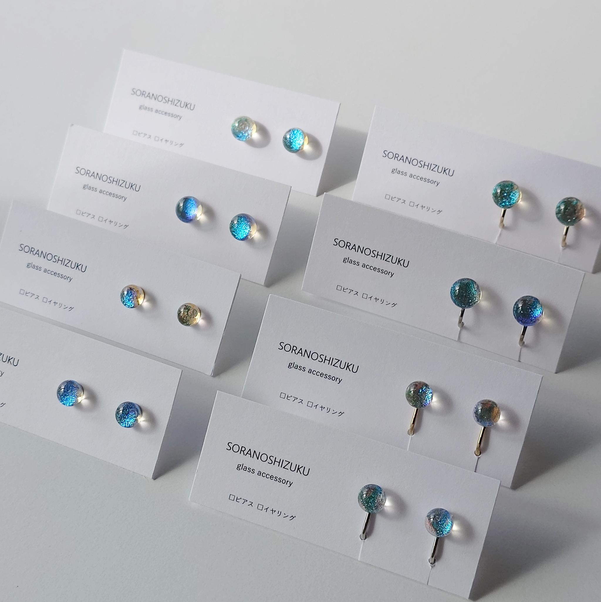 天気雨の雨粒ガラスの ピアス/イヤリング | 4枚目