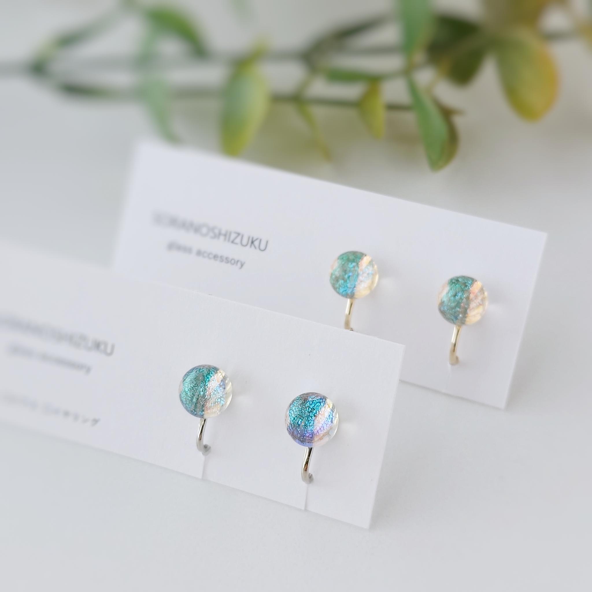 天気雨の雨粒ガラスの ピアス/イヤリング | 2枚目