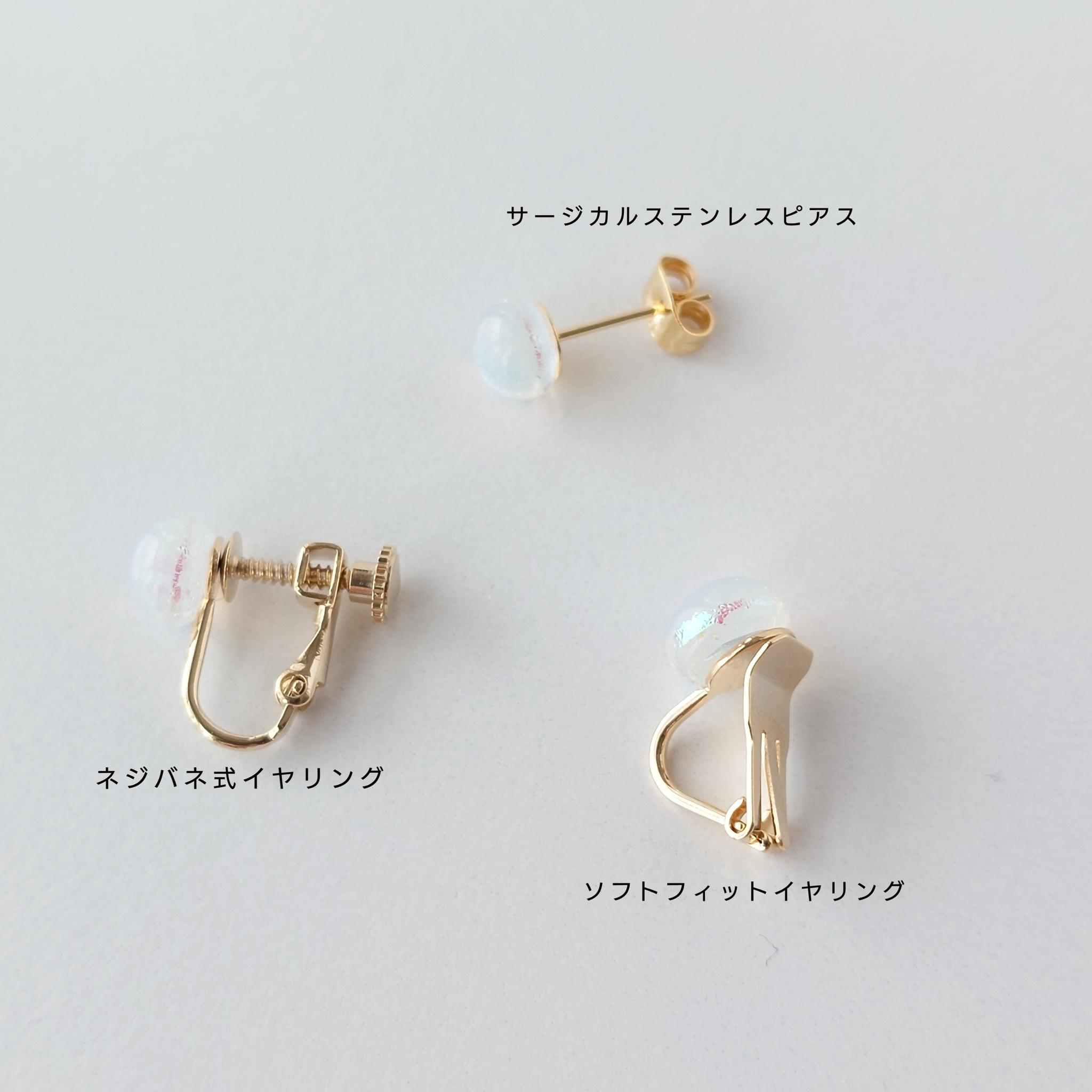 天気雨の雨粒ガラスの ピアス/イヤリング opal color | 4枚目