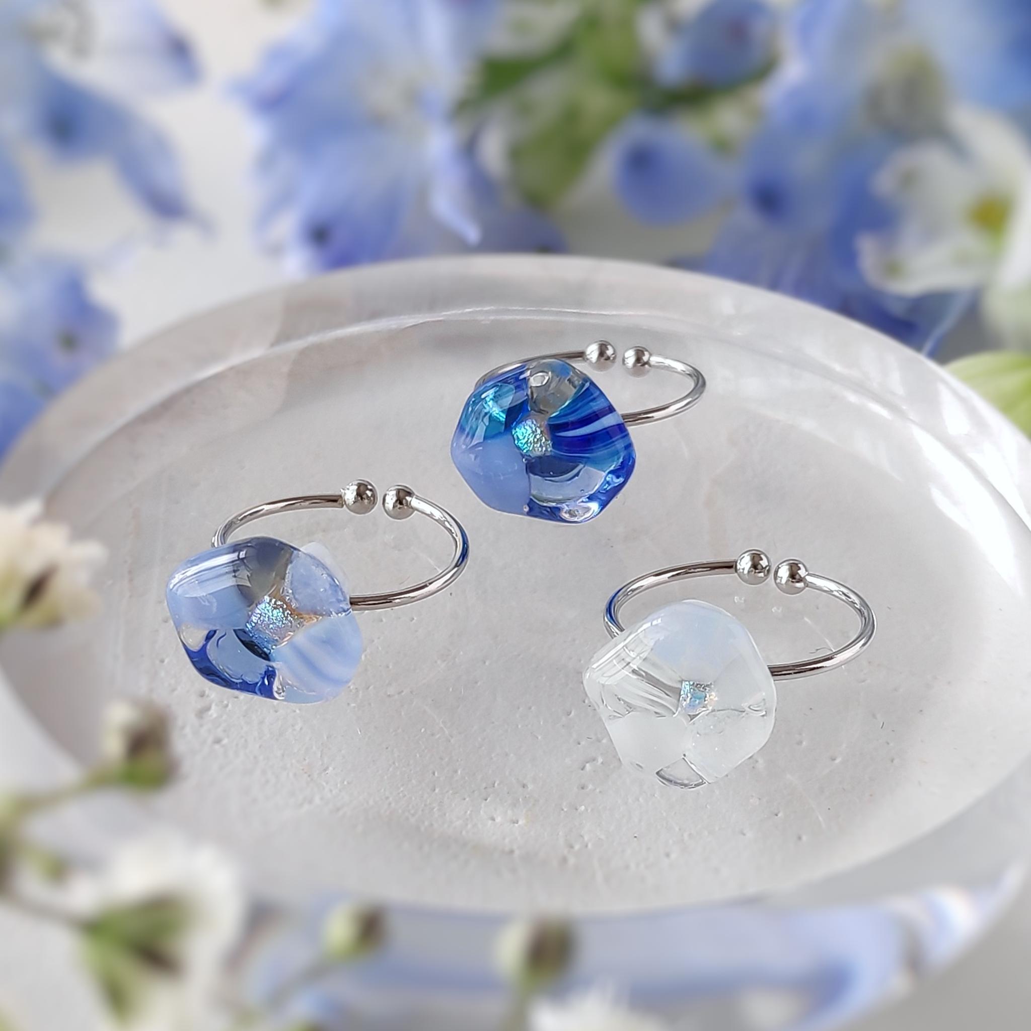 mosaic flower ガラスリング 『ネモフィラ』1枚目の画像