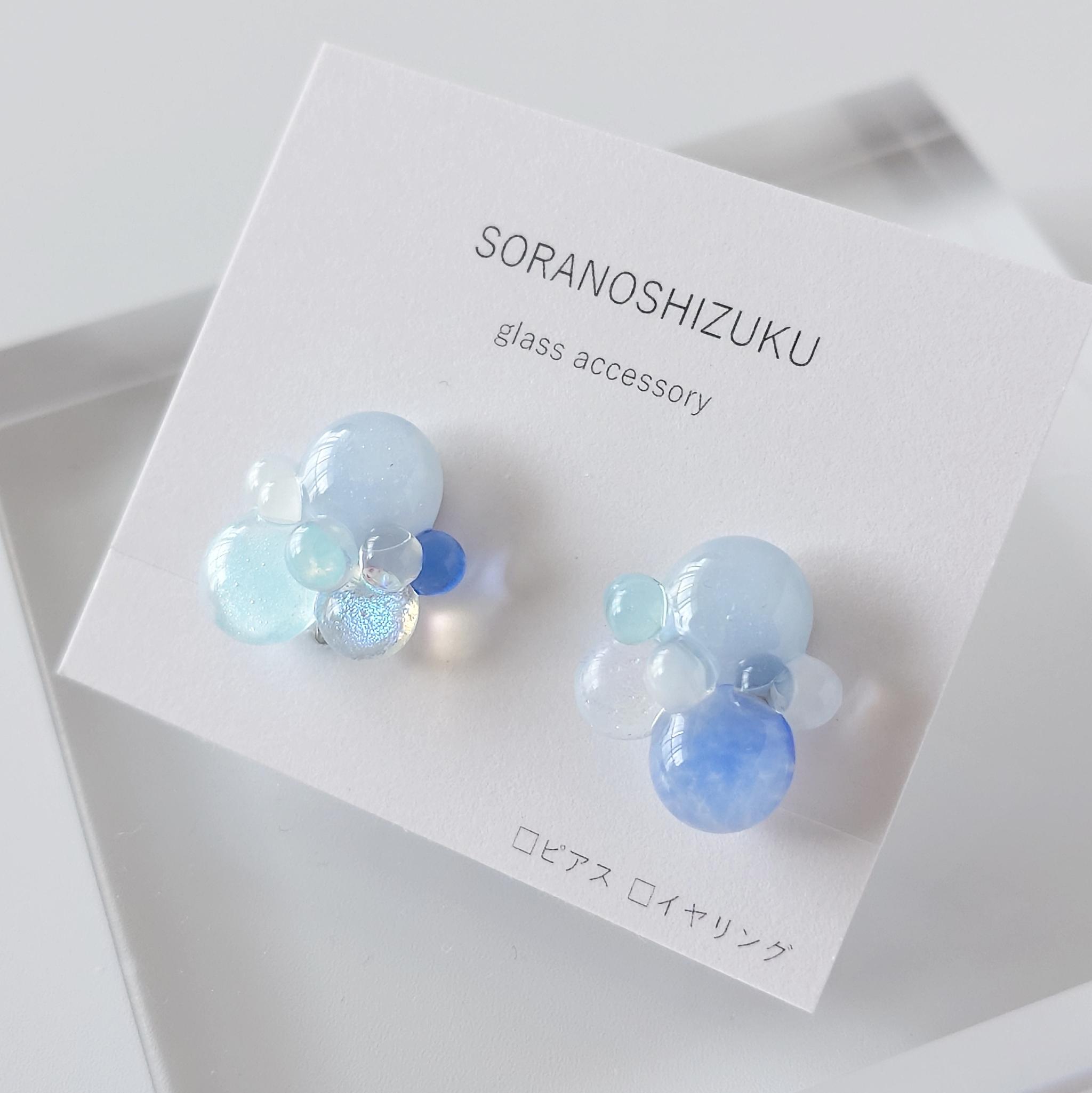一期一会 ガラスのしずくイヤリング sorairo1枚目の画像
